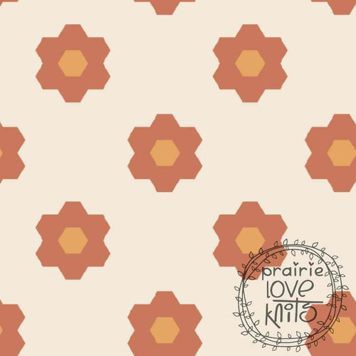 R54 PREORDER - Sweet Hexagons, Linen by the 1/2 metre (8442482786542)