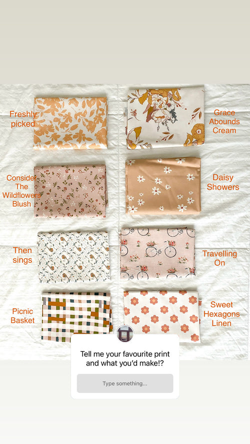 R54 PREORDER - Consider the Wildflowers, BLUSH by the 1/2 metre (8442475446510)