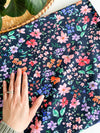 Sweet Fields Floral, Navy, French Terry, by the 1/2 metre (8452303356142)