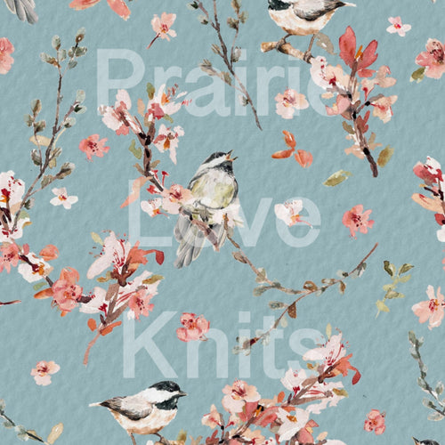 R51 PREORDER - Chickadees, Sky - by the 1/2 metre (8219855323374) (8470560440558)