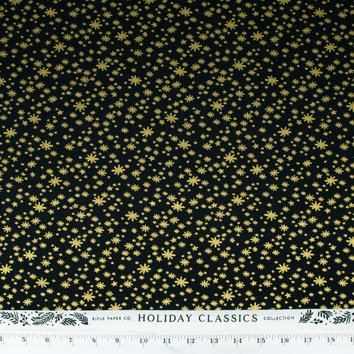 Holiday Classics -  Starry Night, Metallic Gold - Cotton Poplin - PER 1/4 METRE (8100074553582)