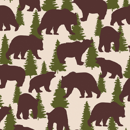 Great Outdoors Flannel - Wild Bears - by the 1/2 metre (8485605474542)