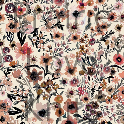 R51 Preorder : Mini Wildflowers, Earthy - by the 1/2 metre (8218688913646) (8470695117038)