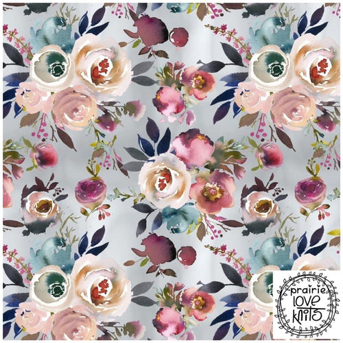 R42 PREORDER -Boho Floral on Grey - by the 1/2 metre (7909302862062) (8470497329390)
