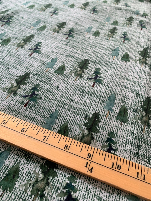 R51 Preorder : Textured Trees, Evergreen - by the 1/2 metre (8218687897838) (8470577840366)