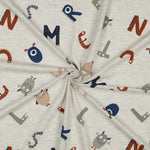Alphabet Monsters, per 1/2 meter, Jersey, European knits (8109578191086)