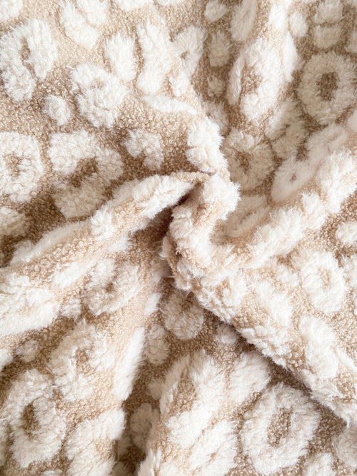 Leopard Luxe, Teddy Fleece , Knit Fabric, per 1/2 meter, European knits (8342218473710)