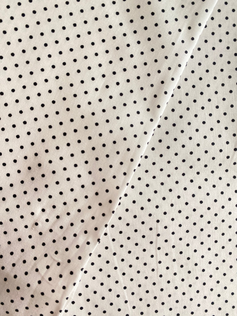 Petite Dots- Black on White, Woven Cotton Poplin- Solids by the 1/2 METER (8181589672174)