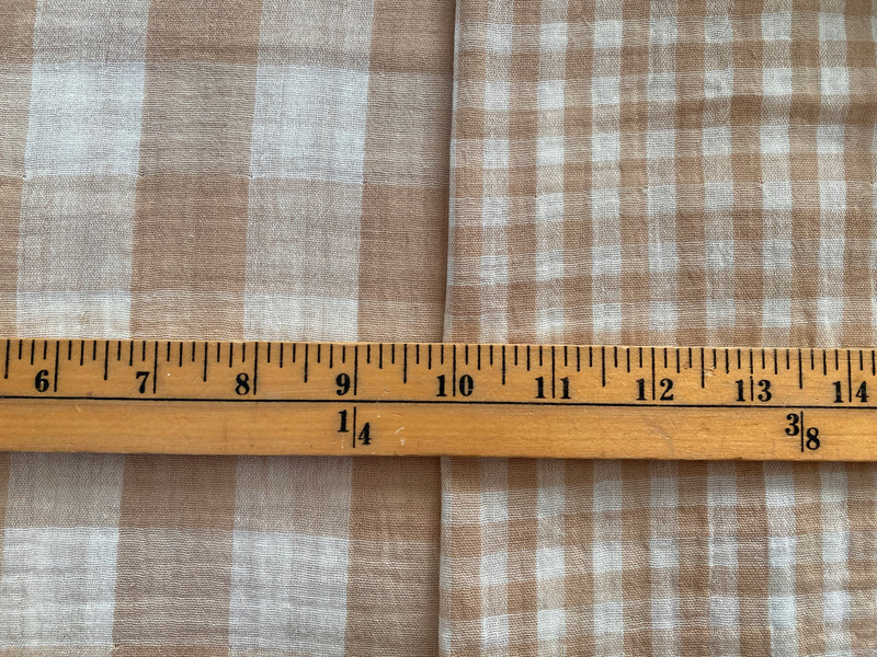 Two-Way Gingham Checks, Beige/ Cream - Double Gauze |per 1/2 meter| (8181580431598)