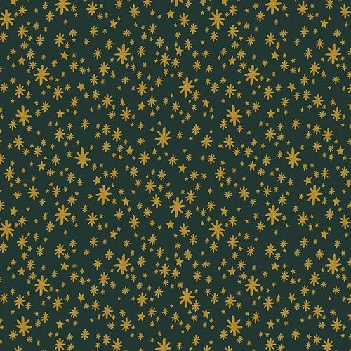 Holiday Classics -  Starry Night, Metallic Gold - Cotton Poplin - PER 1/4 METRE (8100074553582)