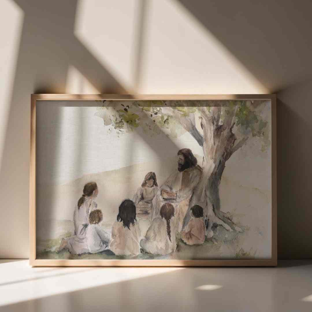 Jesus and The Children – Printable Watercolour Art (Digital Download)