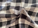 Two-Way Gingham Checks, Black/ Cream - Double Gauze |per 1/2 meter| (8181576335598)