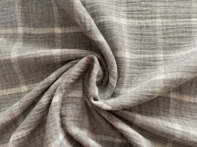 Two-Way Plaid, Moonstone - Double Gauze |per 1/2 meter| (8181585576174)