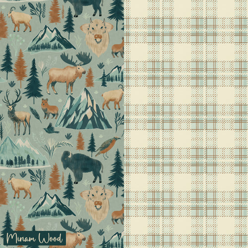 R53 PREORDER - Azure Check, Banff Plaid by Miriam Wood - by the 1/2 metre (8307759775982)