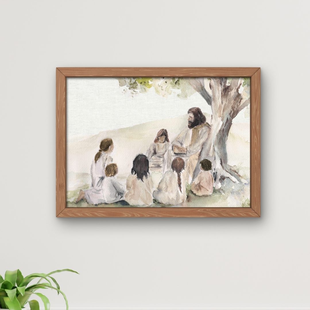 Jesus and The Children – Printable Watercolour Art (Digital Download)