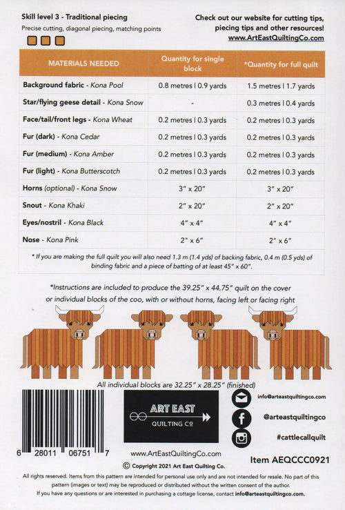 Cattle Call - A Highland Coo Quilt Pattern Booklet (8233935077614)