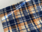 Mustard-Navy Plaid Teddy Fleece, Knit Fabric, per 1/2 meter, European knits (8181569323246)