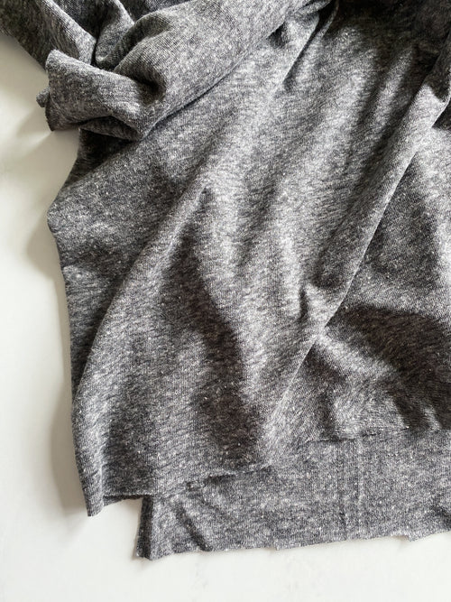 Mottled Grey, Linen Blend Knit, Deadstock per 1/2 metre (8428475351278)