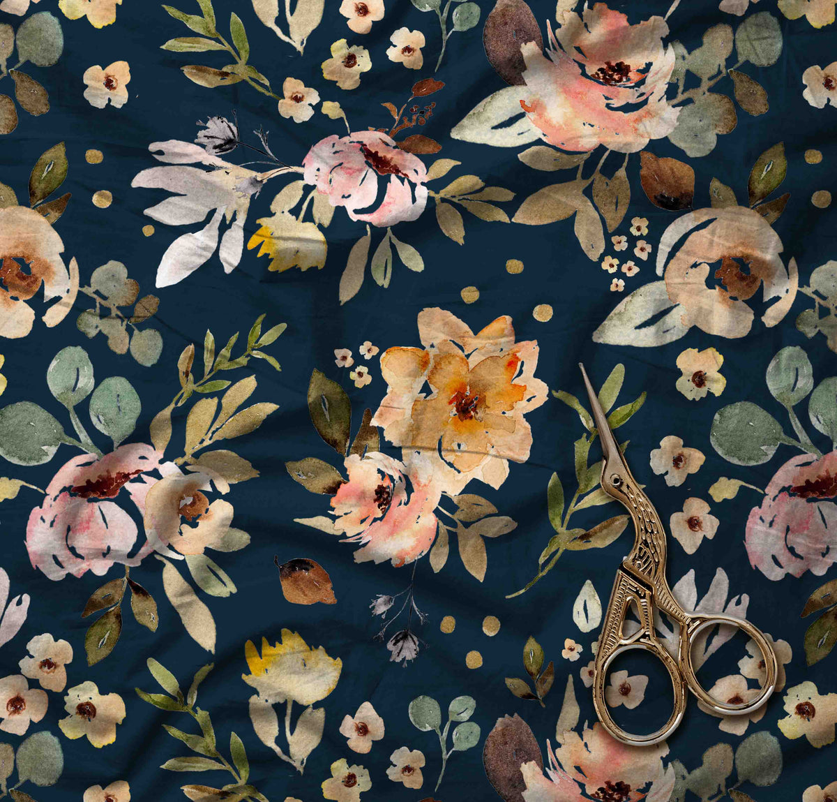 Floral Bunches Navy