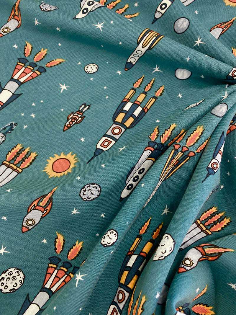 Rocketship, French Terry - per 1/2 meter, European knits (8109594673390)