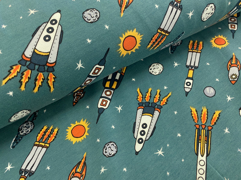 Rocketship, French Terry - per 1/2 meter, European knits (8109594673390)