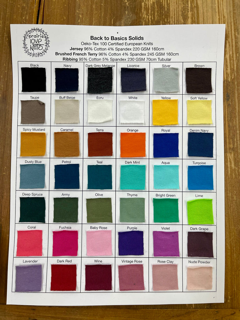 Back to Basics Solids Collection- Swatch Card, Samples (8069380047086)