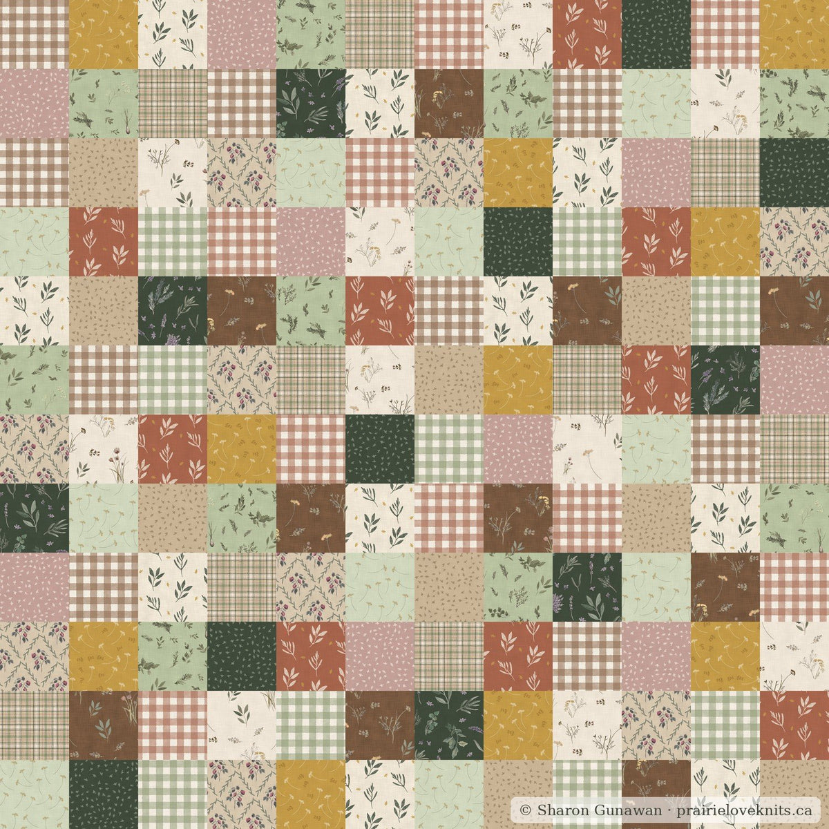 PREORDER - Herb Garden, Cheater Quilt Patchwork
