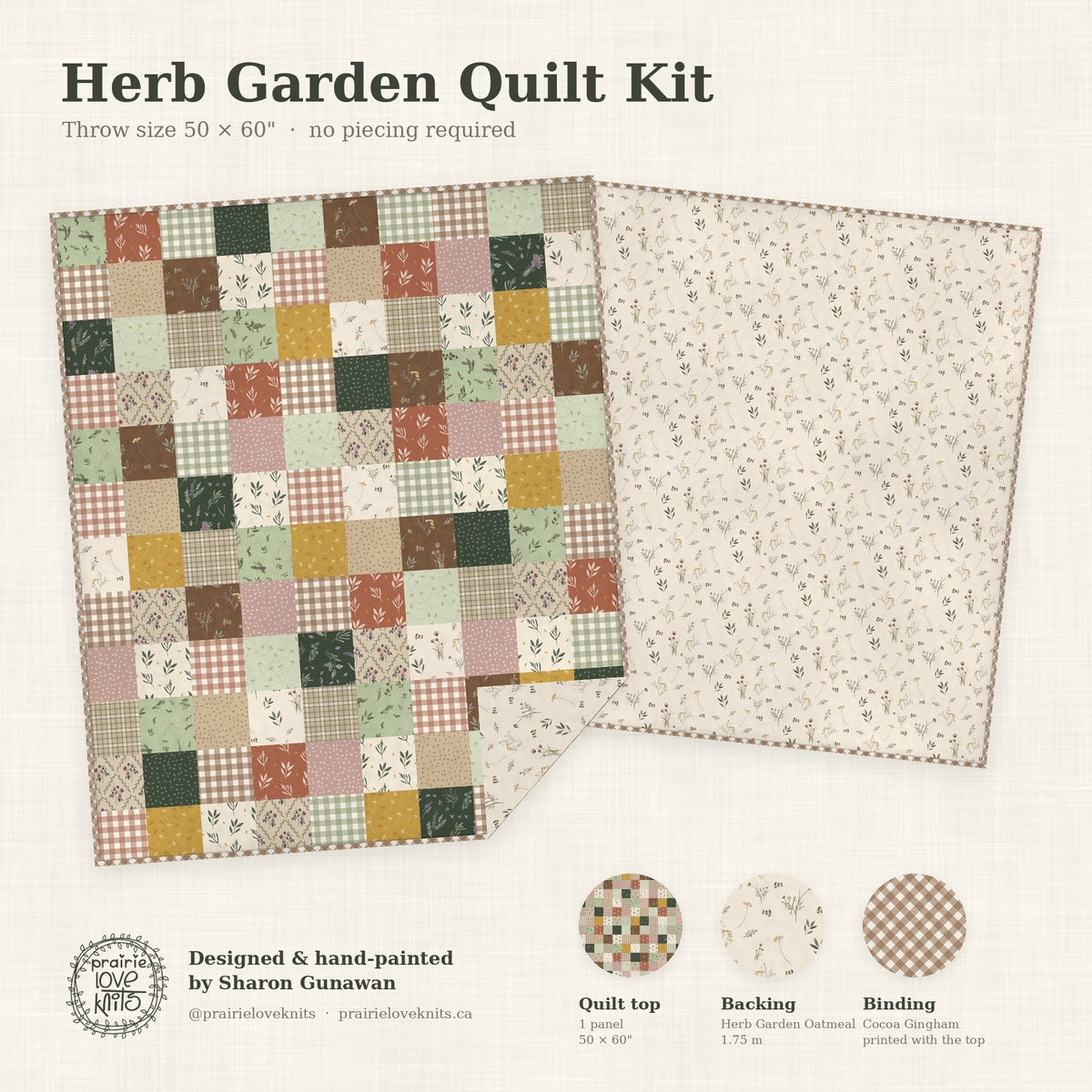 PREORDER - Herb Garden, Cheater Quilt Patchwork