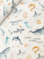 Sea Animals, Cotton Poplin- by the 1/2 METER (8117511225582)