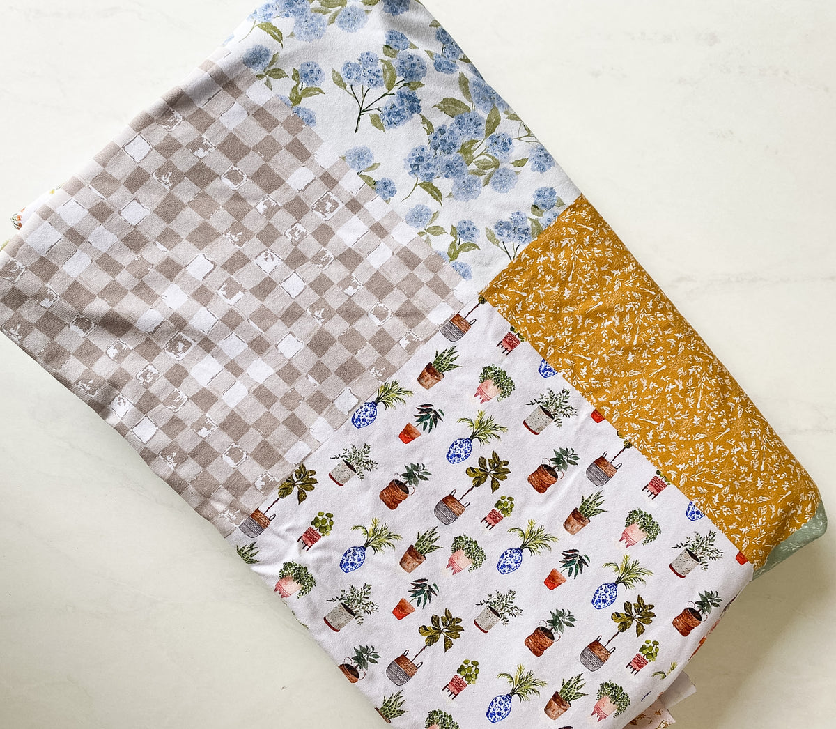 Ready to Ship- Floral Patchwork 10" Squares, 3m Jersey