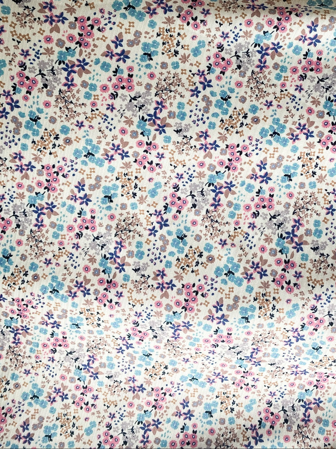 Ready to Ship- Petite Mauve Floral, European Poly Rib Knit, 5m