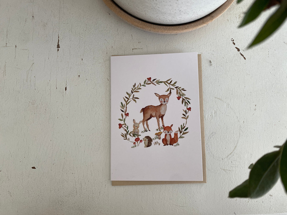 Notecard - Deer & Friends