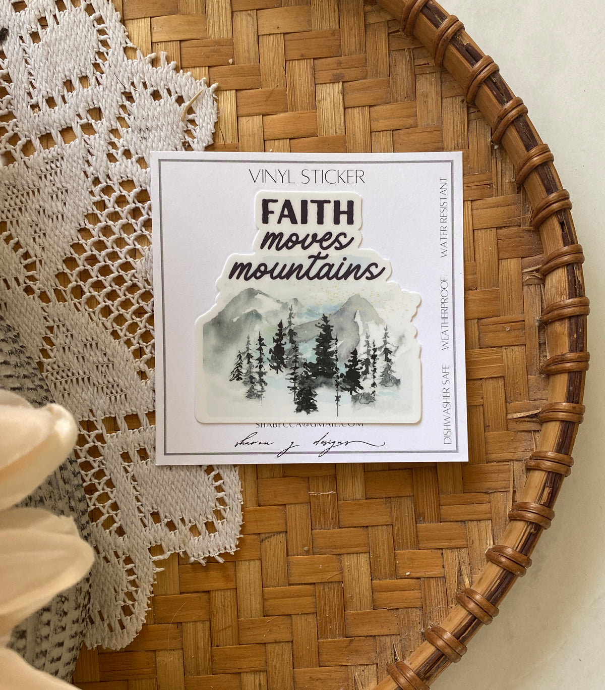 Vinyl Sticker - Faith Moves Mountains