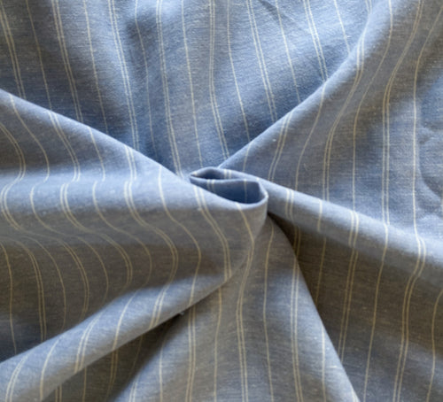 Powder Blue, Organic Cotton Hemp Pencil Stripes, per 1/2 meter (8381184901358)