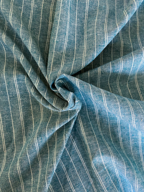 Azure, Organic Cotton Hemp Pencil Stripes, per 1/2 meter (8381185949934)