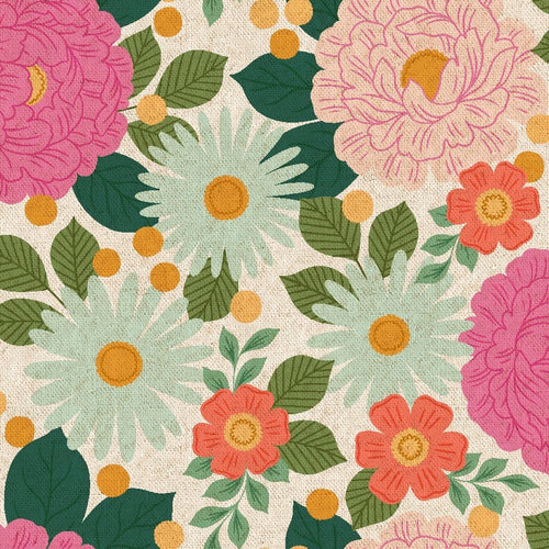 Floral Daydream Garden Path - Natural - CANVAS by Erin McManness, Cotton + Steel - by the 1/4 METER (8103310524654)