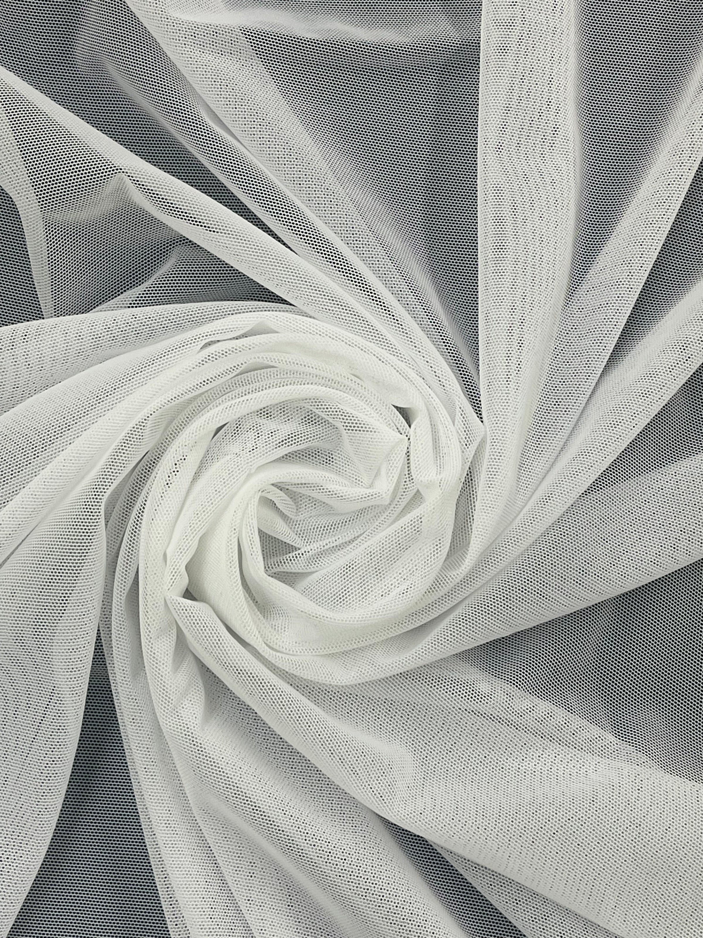 Stretchy Mesh White Stretch Mesh , Fabric by the 1/2 Meter – Prairie Love Knits