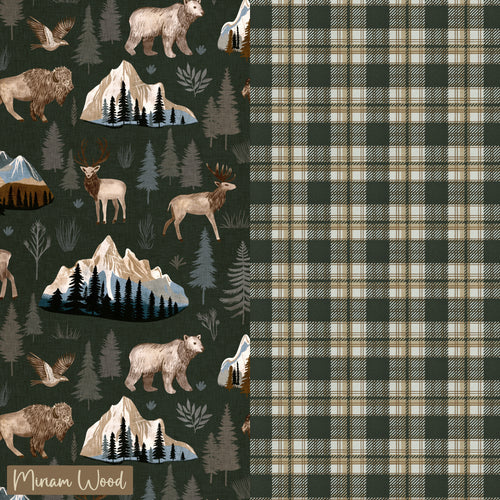 R53 PREORDER - Forest Grid, Jasper Plaid by Miriam Wood - by the 1/2 metre (8307750404334)