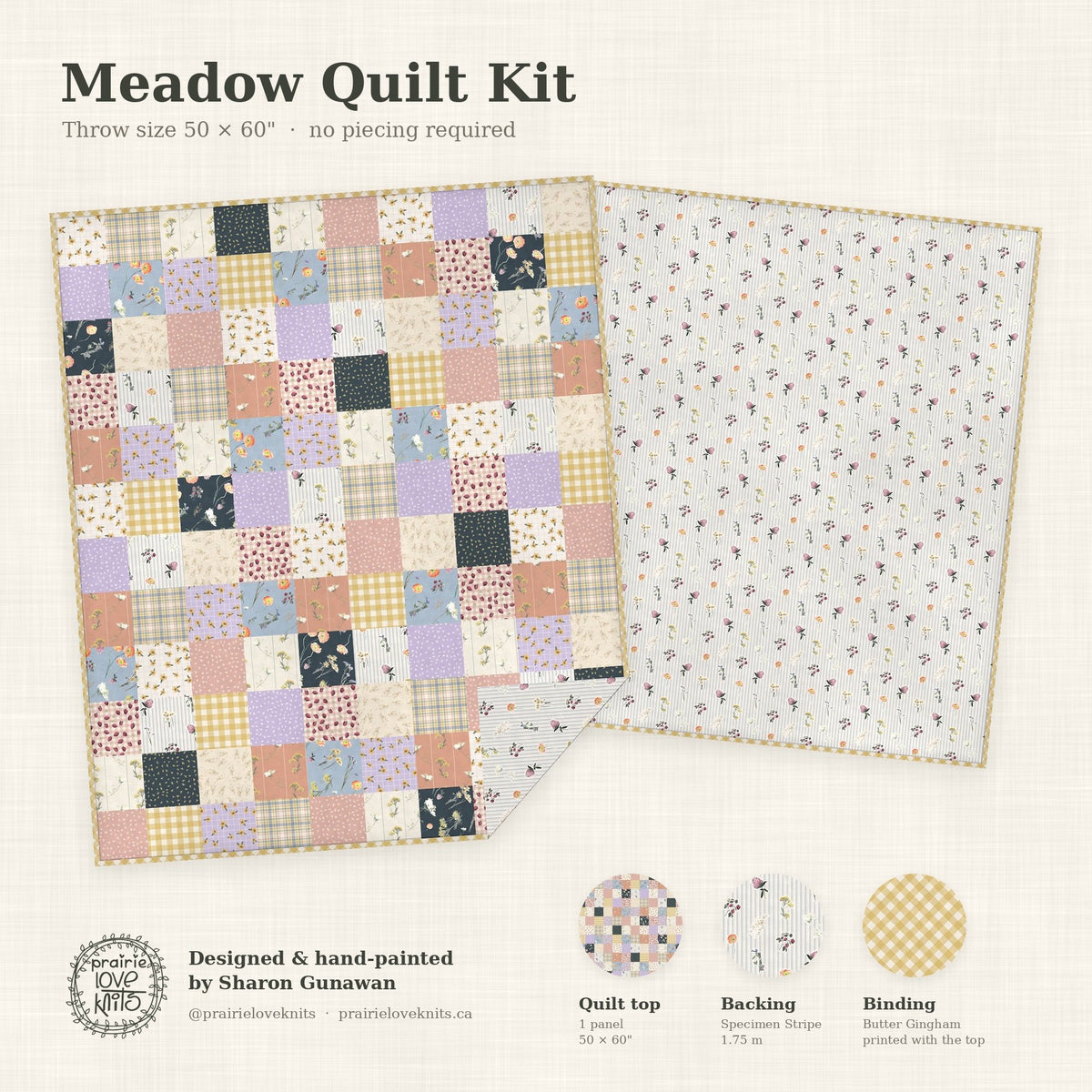 PREORDER - Meadow, Cheater Quilt Patchwork