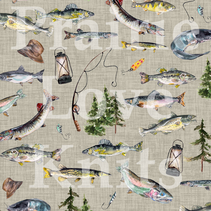 R51 Preorder : Let's Go Fishing in Tan - by the 1/2 metre (8219833106670) (8288837140718)