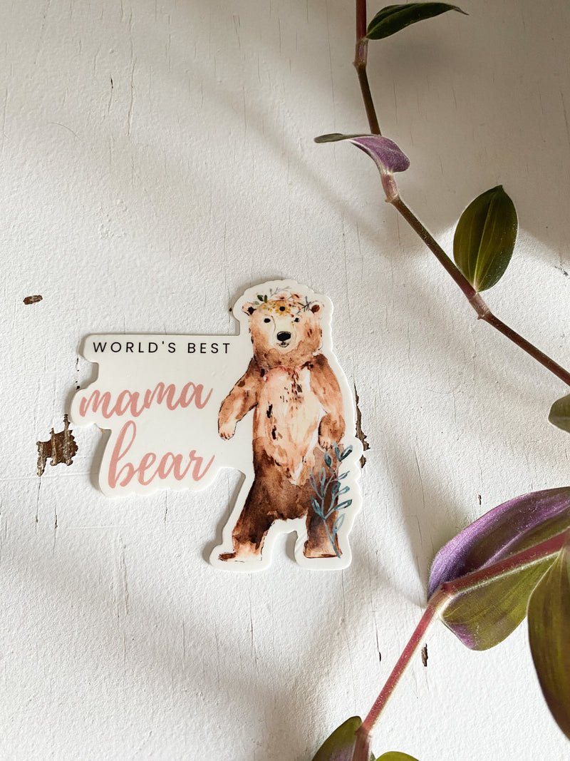 Vinyl Sticker - World's Best mama bear (8251531133166)