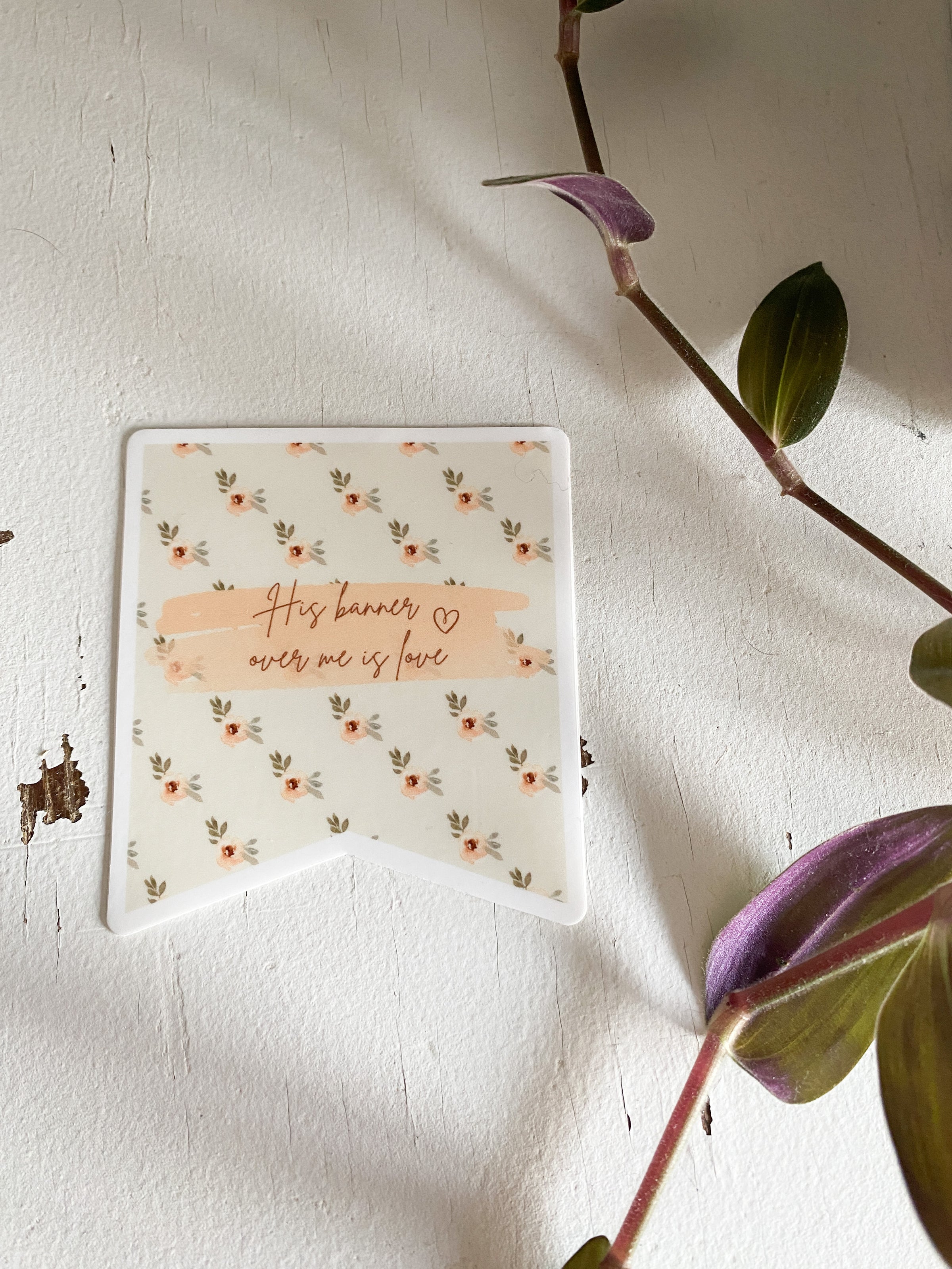 Vinyl Sticker - His banner over me is love – Prairie Love Knits