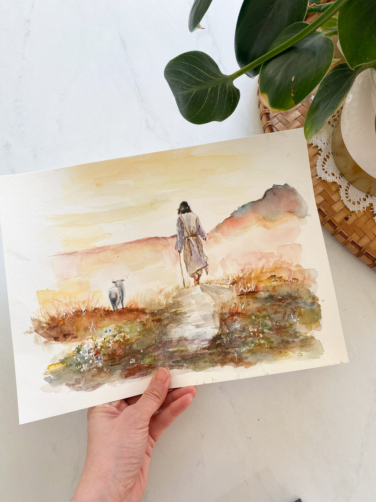 The Good Shepherd and The Lost Sheep – Printable Watercolour Art (Digital Download)