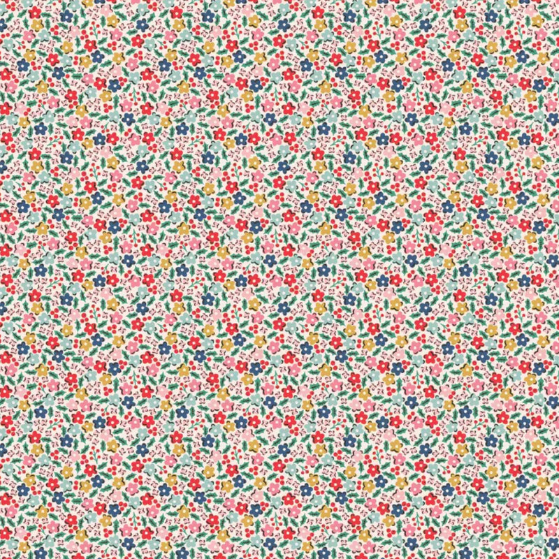 Holly Flowers Multi - Cotton Poplin - PER 1/4 METRE (8100078223598)