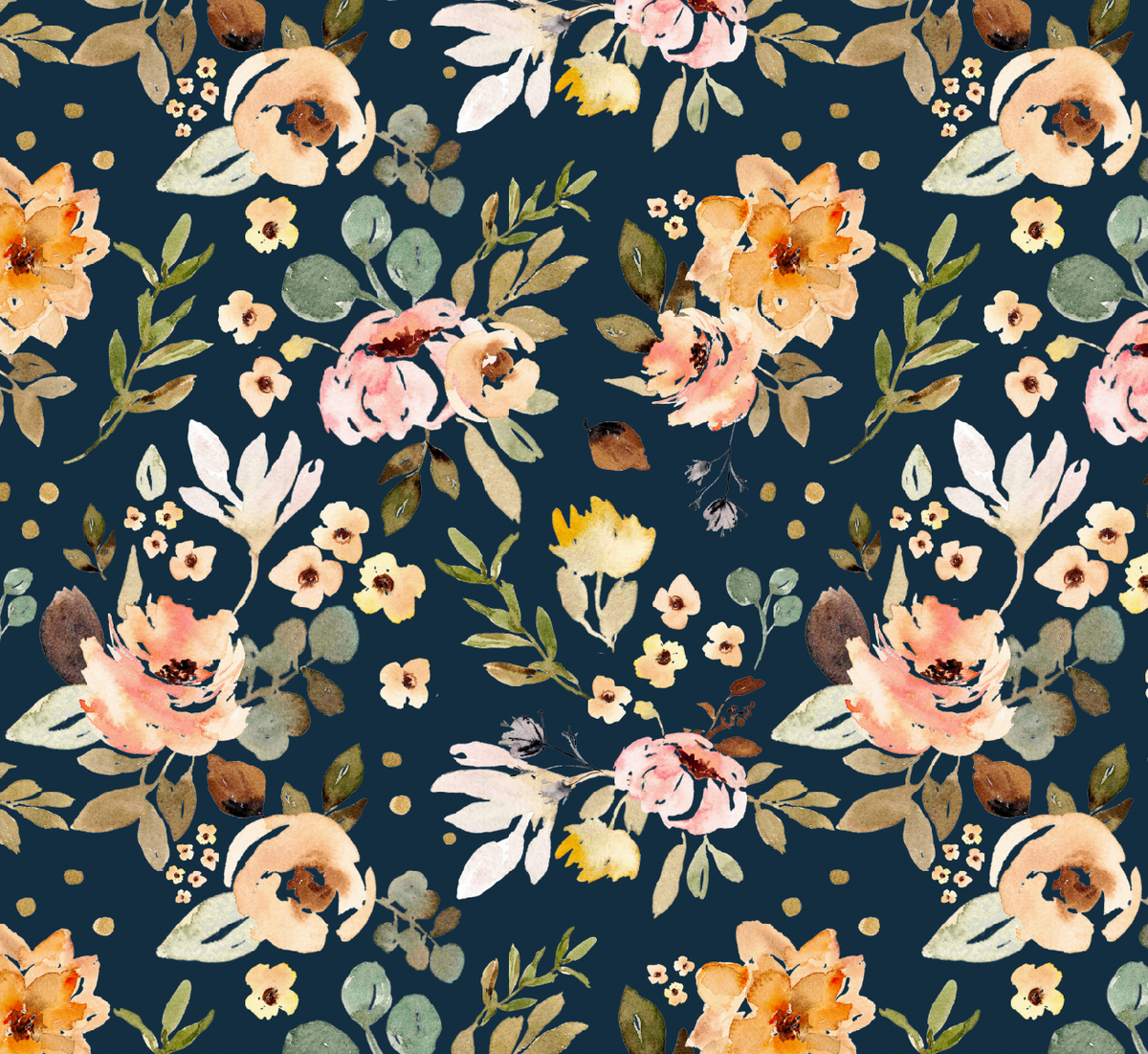 Floral Bunches Navy