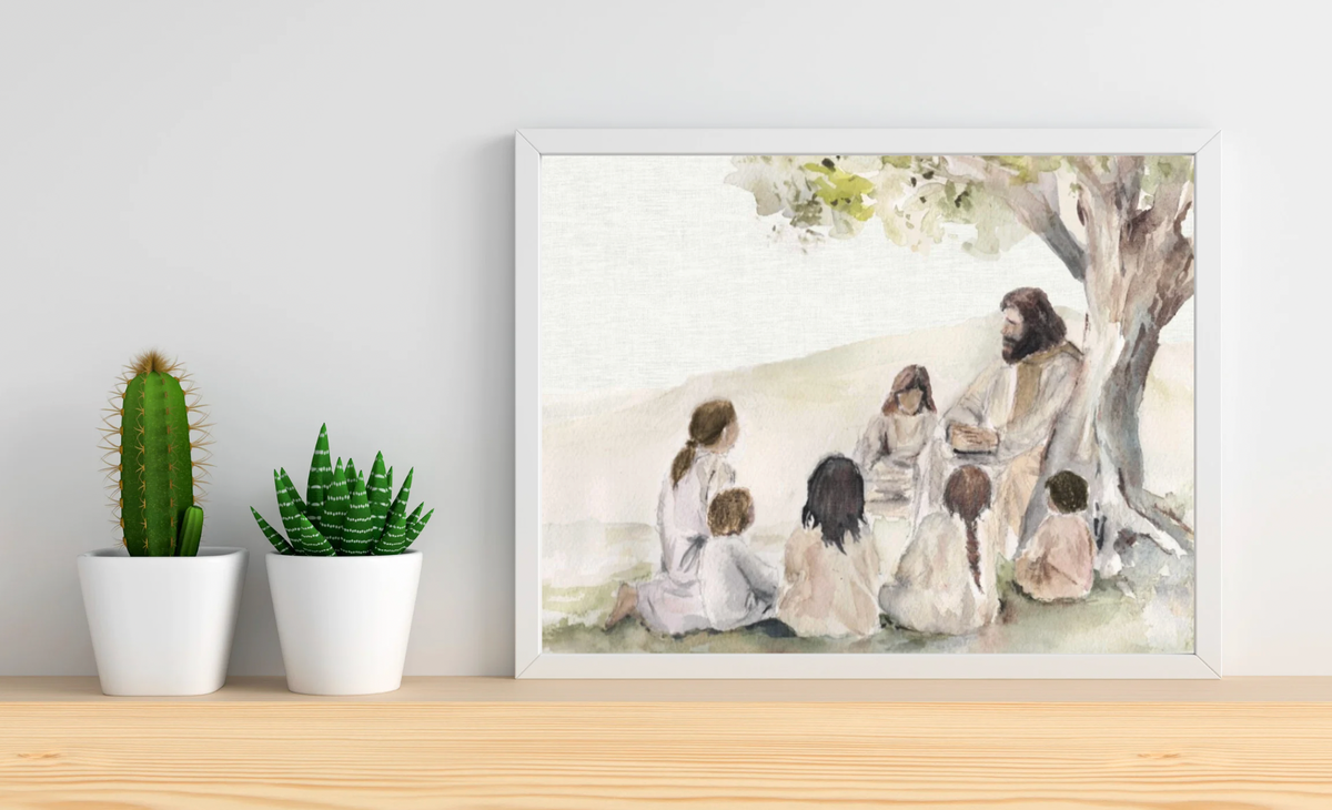 Jesus and The Children – Printable Watercolour Art (Digital Download)