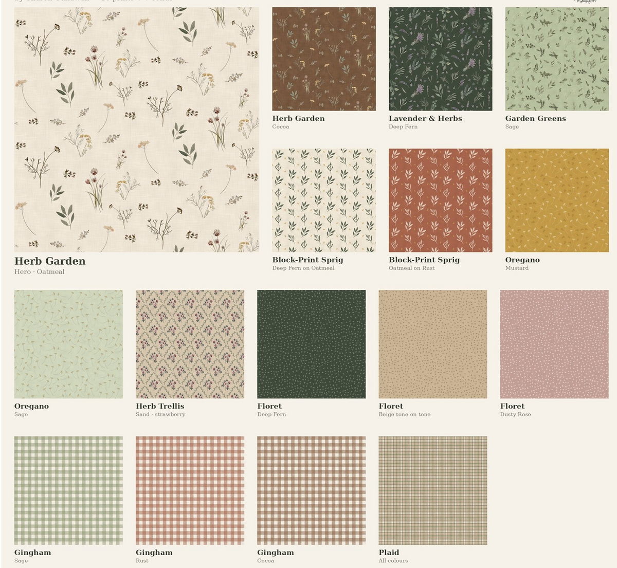 PREORDER - Herb Garden, Cheater Quilt Patchwork