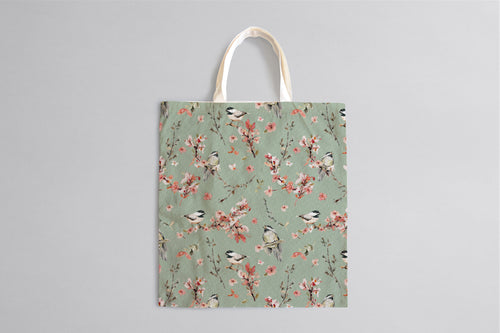 R47 FLASH PREORDER - Chickadees, Sage - by the 1/2 metre (8050242846958) (8077330415854)