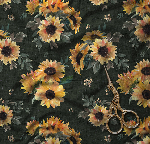 Sunflowers, Forest - by the 1/2 metre - Fall 2023 (8115725795566)