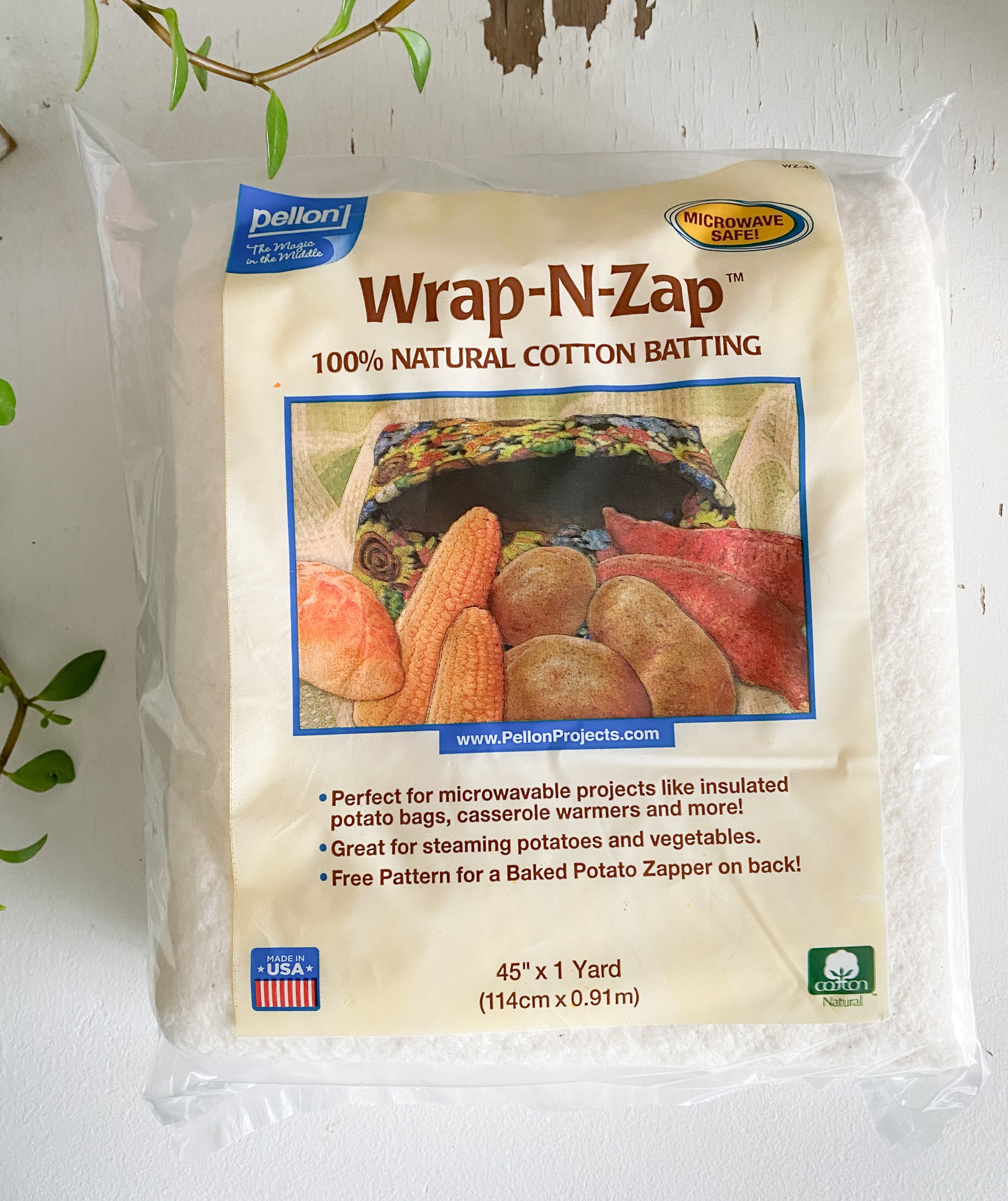 Wrap N Zap 100% Natural Cotton Batting. Perfect for Microwavable